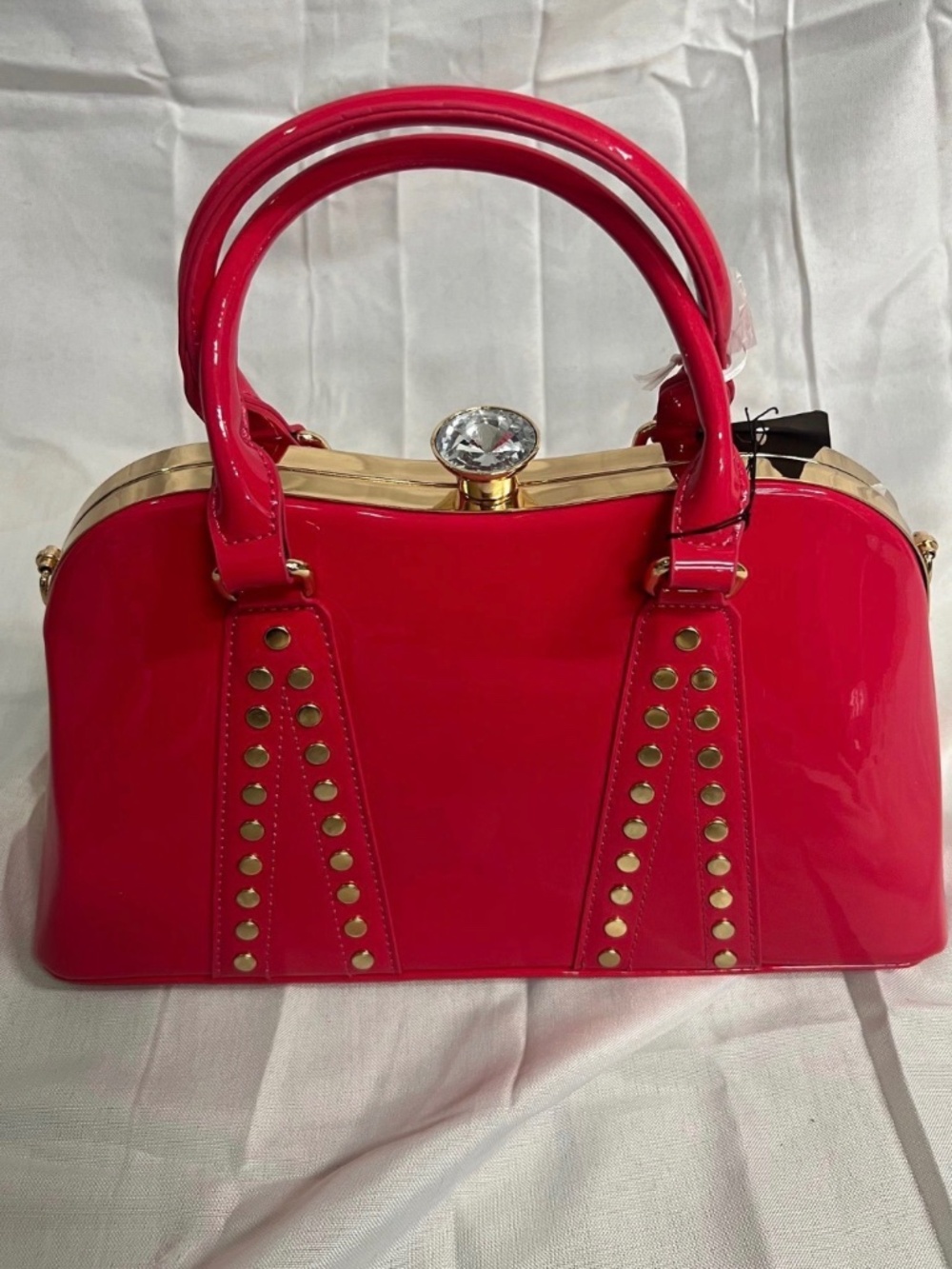 Hot Pink Purse with gems and crossbody